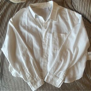 100% cotton White Button-Up